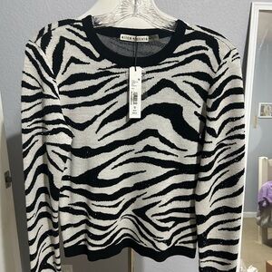 Alice and Olivia Studded Zebra Print Sweater
